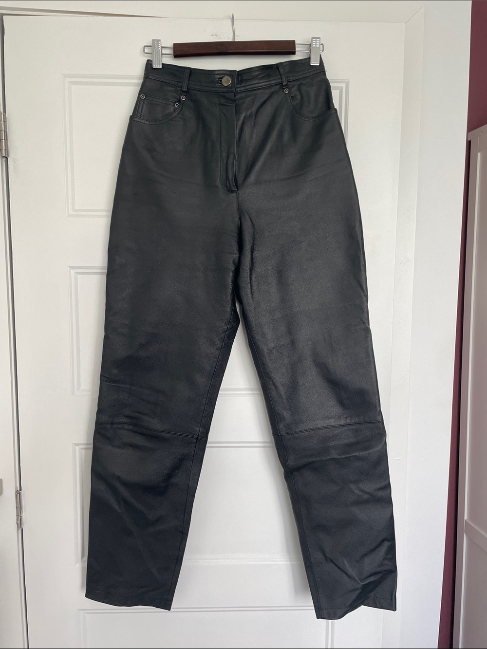 High-Rise Black Leather pants Marie-Claire